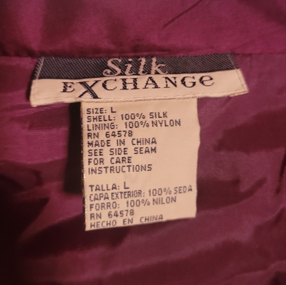 Vintage 100% Silk Shell Silk Exchange Floral Windbreaker Jacket - Picture 4 of 4